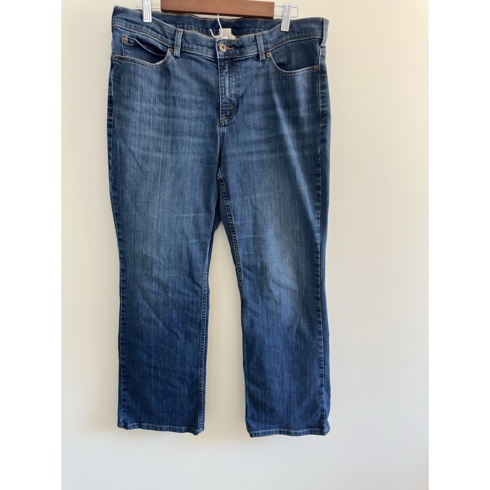 Duluth Trading Co Women's Jeans Sz 14 Mid Rise Stretch Denim Straight Leg 0130